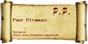 Paor Piramusz névjegykártya